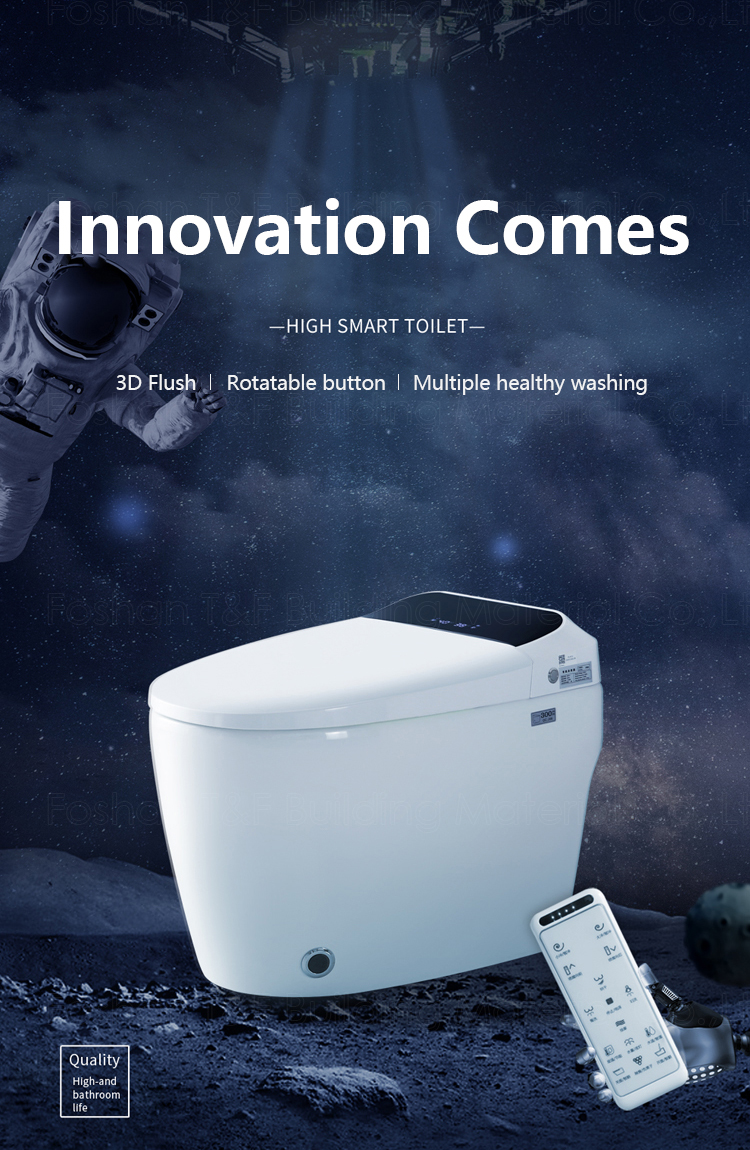 Modern Luxury Bathroom Wc Sanitary Ware Intelligent Automatic Flush Electric One Piece Ceramic Tankless Bidet Smart Toilet