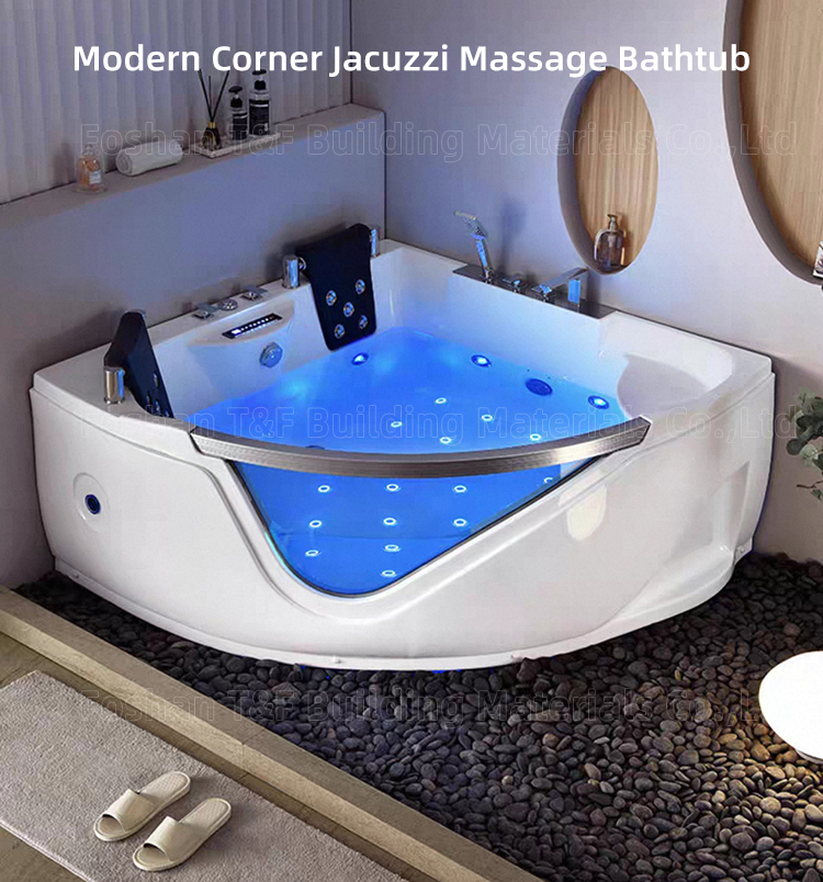 Hot Sale Acrylic Material Freestanding Corner Jaccuzi Bath Tub Air Spa Jet Whirlpool Massage Bathtub