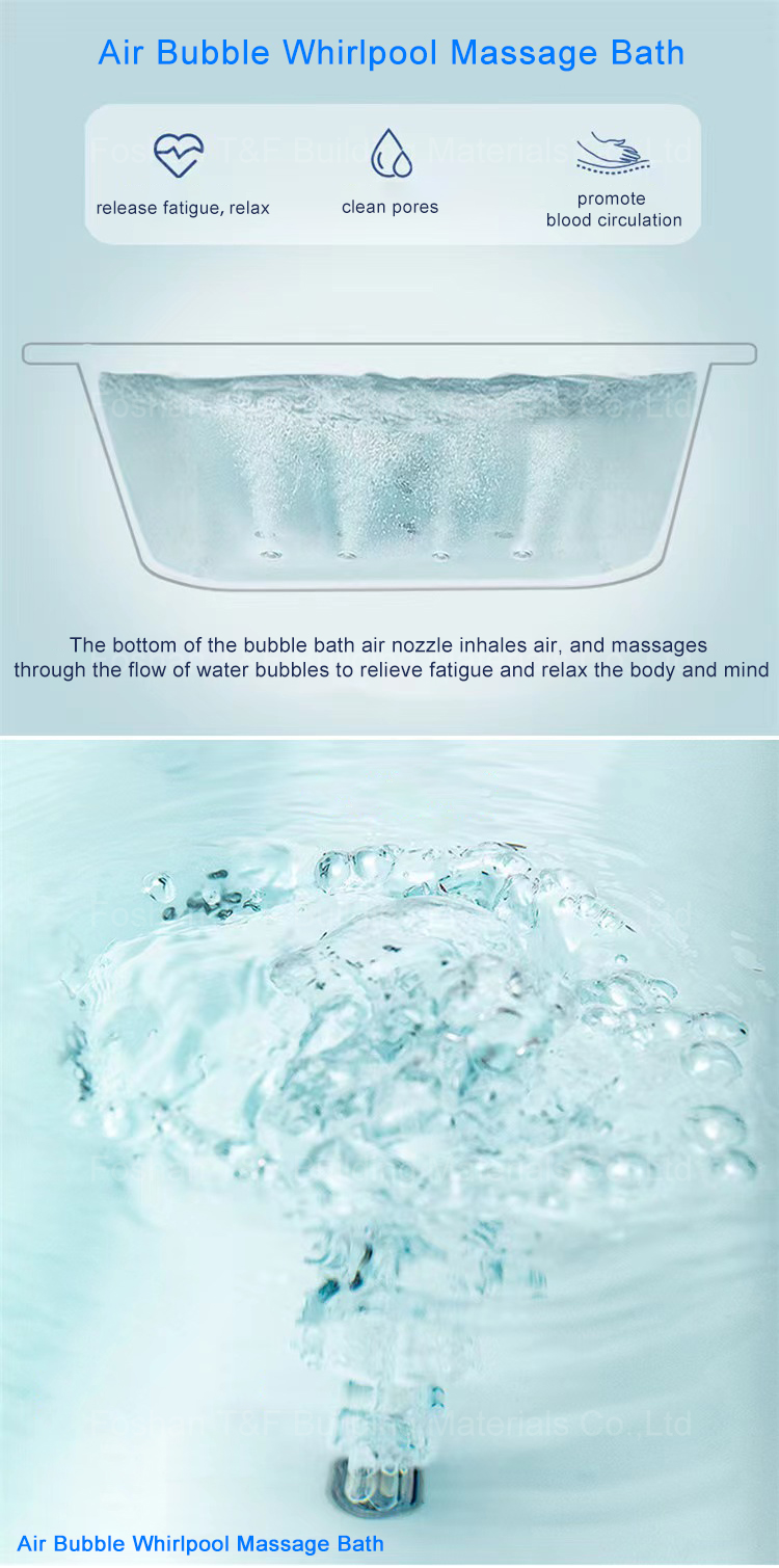 Hot Sale Acrylic Material Freestanding Corner Jaccuzi Bath Tub Air Spa Jet Whirlpool Massage Bathtub