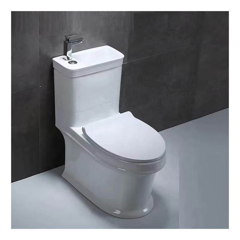 Siphonic Modern Toilet Bathroom Ceramic Bowl Sanitary Ware Soft Cover Seat One Piece Wc Public Toilet With Sink