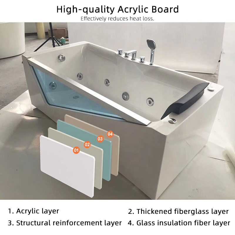 One Person Luxurious Freestanding Cheap Hot Bath Tub Air Bubble Massage Jet Whirlpool Bathtub