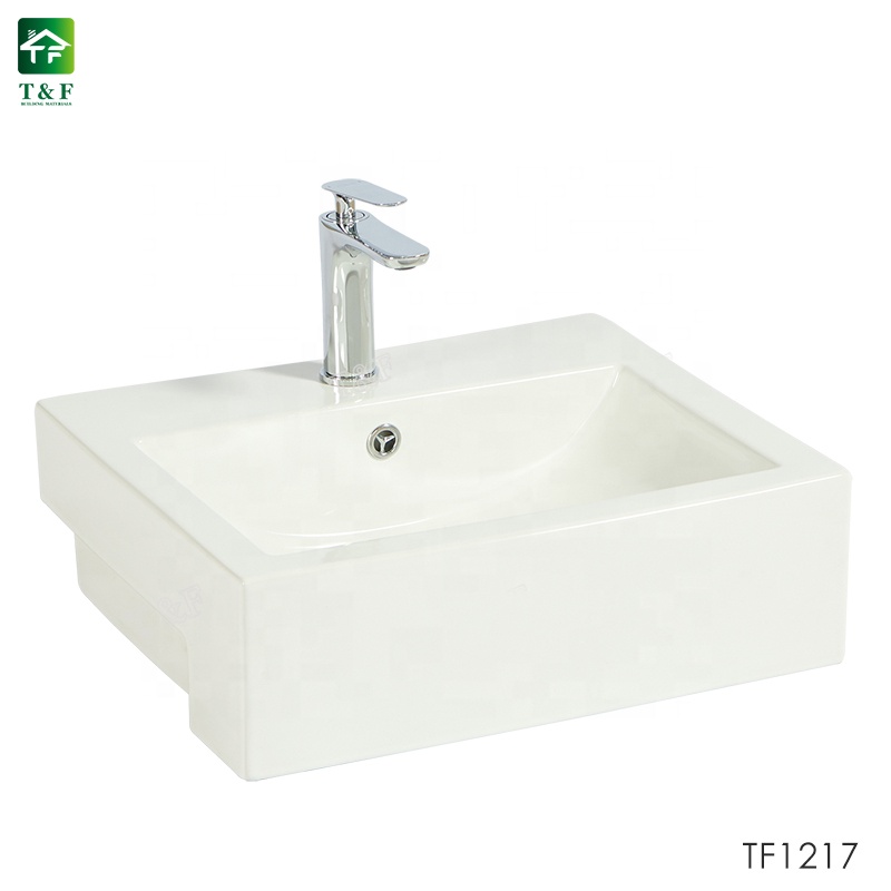 Cheap Modern White Ceramic Small Wall Hung Hand Wash Basin Bathroom Vanity Cabinets Art Wash Basin Sink