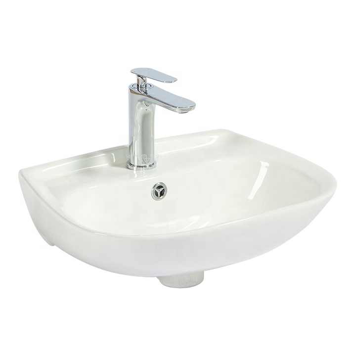 Cheap Modern White Ceramic Small Wall Hung Hand Wash Basin Bathroom Vanity Cabinets Art Wash Basin Sink