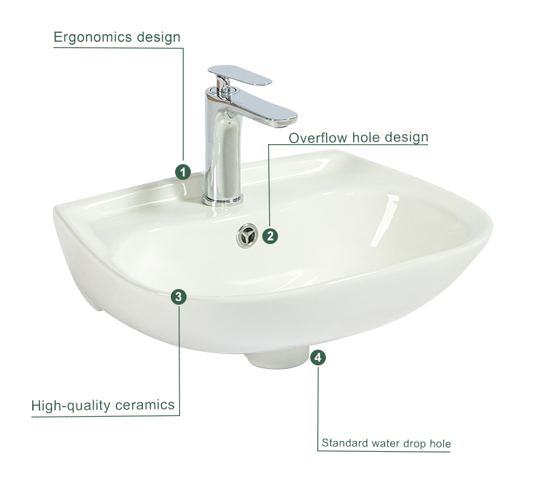 Cheap Modern White Ceramic Small Wall Hung Hand Wash Basin Bathroom Vanity Cabinets Art Wash Basin Sink