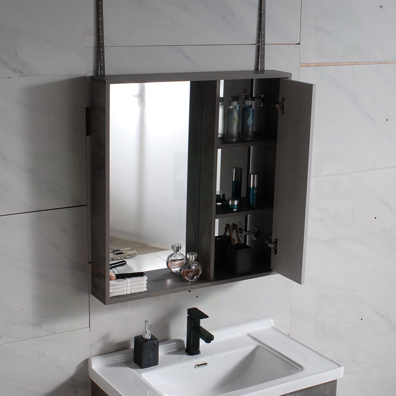 Modern Black Gray 24 to 40 Inches Solid Wood Floating Vanity Washroom Bathroom Vanity Cabinet Combo