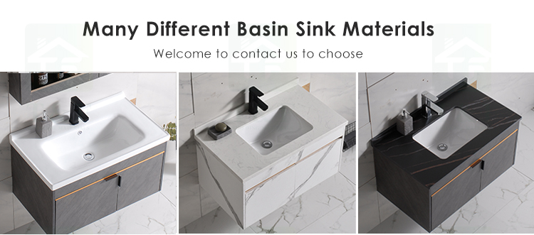 Modern Black Gray 24 to 40 Inches Solid Wood Floating Vanity Washroom Bathroom Vanity Cabinet Combo