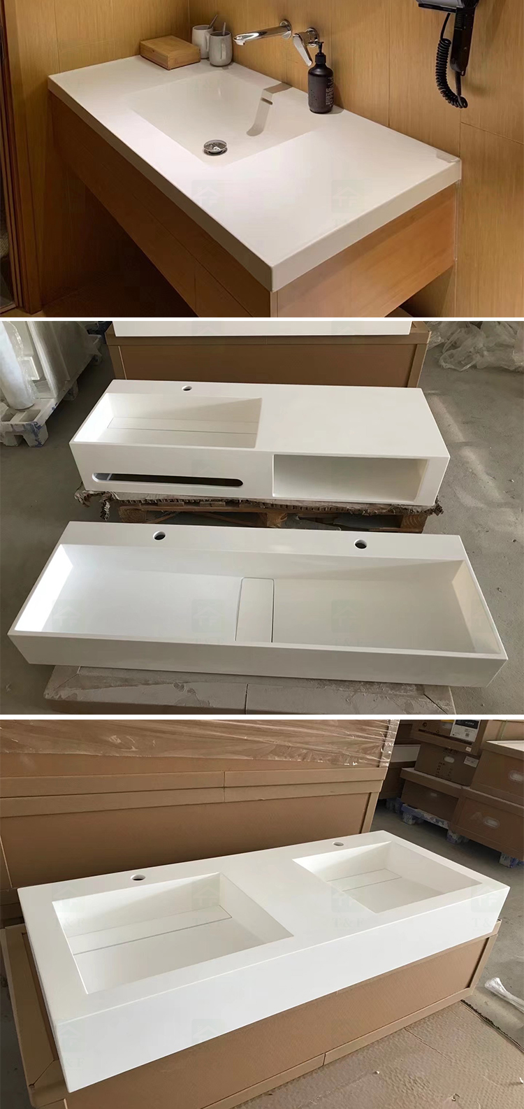 Light Luxury European Style Floor Mounted Free Standing Solid Wood Waterproof Bathroom Vanity Cabinet Set