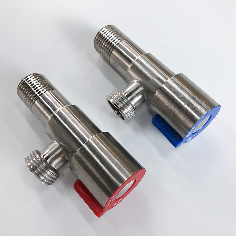 Bathroom Fittings Toilet Sus304 Stainless Steel 1/2 90 Degree Hot and Cold Water Black Ss Ms Angle Valve