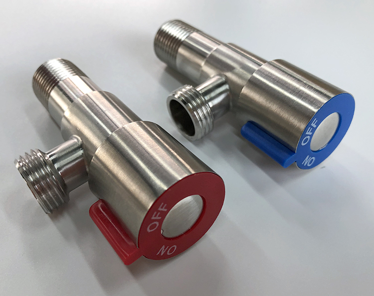 Bathroom Fittings Toilet Sus304 Stainless Steel 1/2 90 Degree Hot and Cold Water Black Ss Ms Angle Valve