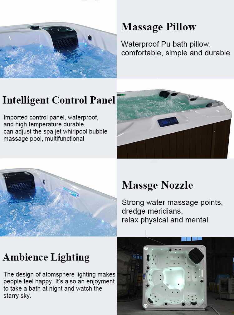 High Quality Swimming Pool Outdoor Garden Massage Bathtub Swim Lazy Spa Whirlpool Acrylic Hot Tub
