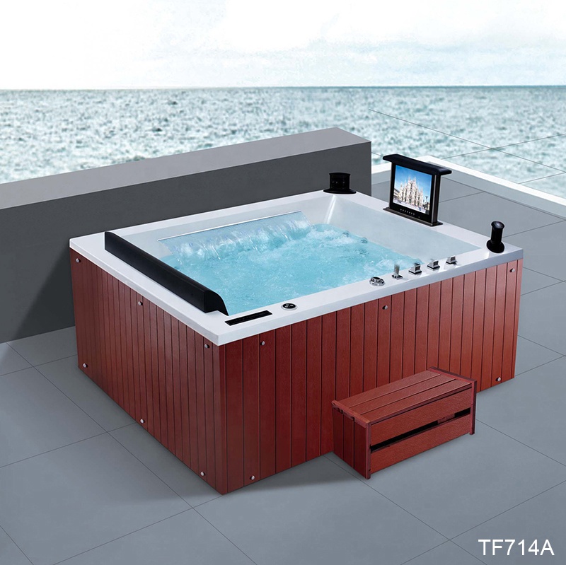 Chinese Factory Wholesale Outdoor Swim Spa 8 Person Wooden Acrylic Bath Hot Tubs and Garden Spas