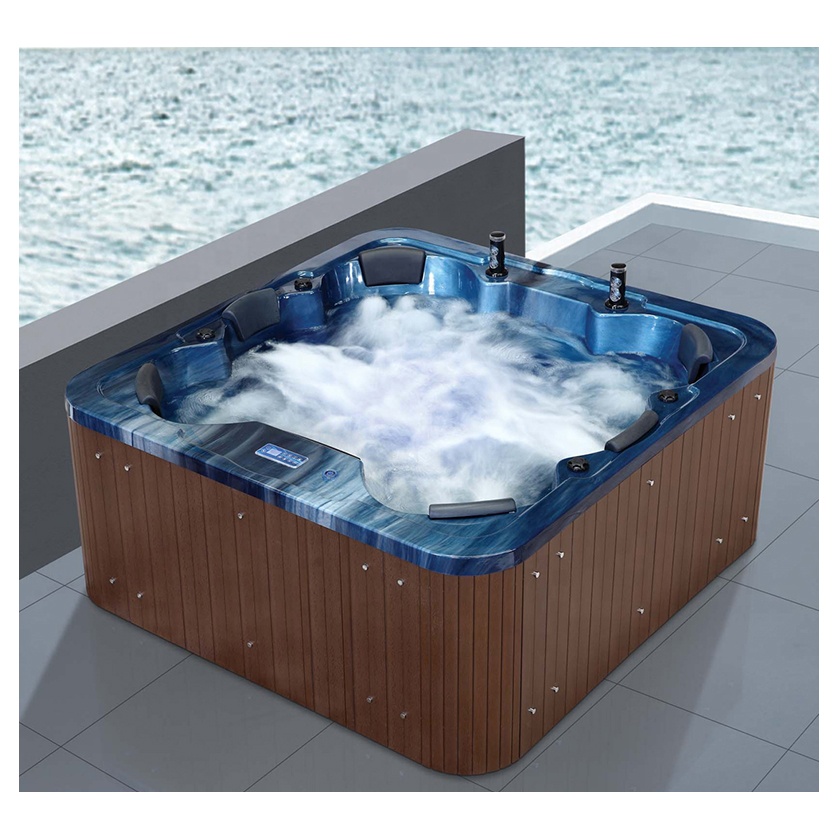 Chinese Factory Wholesale Outdoor Swim Spa 8 Person Wooden Acrylic Bath Hot Tubs and Garden Spas