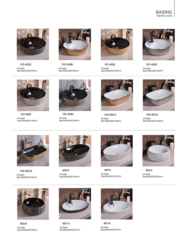 Bathroom Golden Sink Wastafel Gold Luxury Hotel Vanity Basin Ceramic Art Wash Basin Countertop Vessel Sink