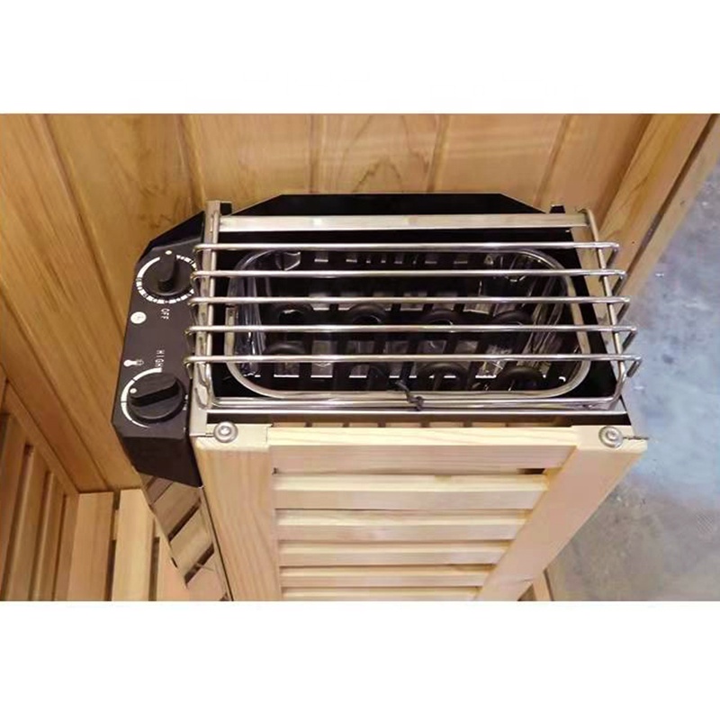 One Person Home Mini Traditional Canadian Hemlock Wood Indoor Wet and Dry Steam Bath Sauna Room