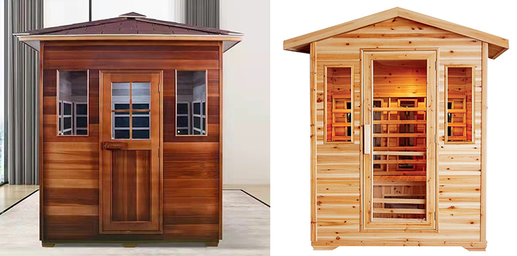 Person Luxury Far Infrared Spa Steam Bath Cabin Solid Wood Traditional Dry Steam Sauna Room