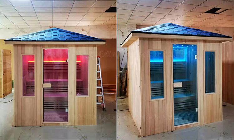 Person Luxury Far Infrared Spa Steam Bath Cabin Solid Wood Traditional Dry Steam Sauna Room