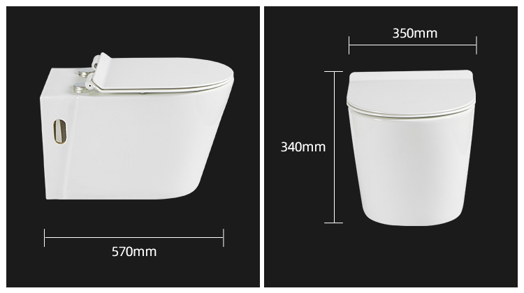 Closestool Two Piece Wc Toilet China Porcelain White Wall Mounted Toilet Bowl Sale