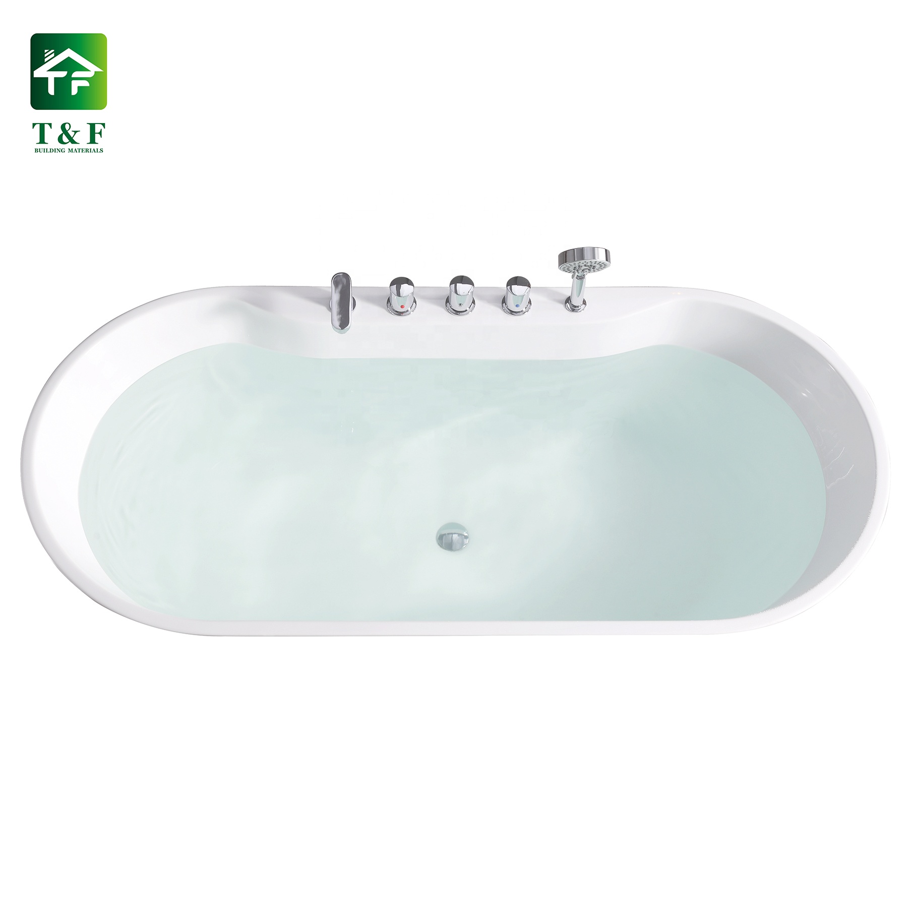 Modern Tub Bath Acrylic White Solid Surface Bathroom Soaking Freestanding Bathtub