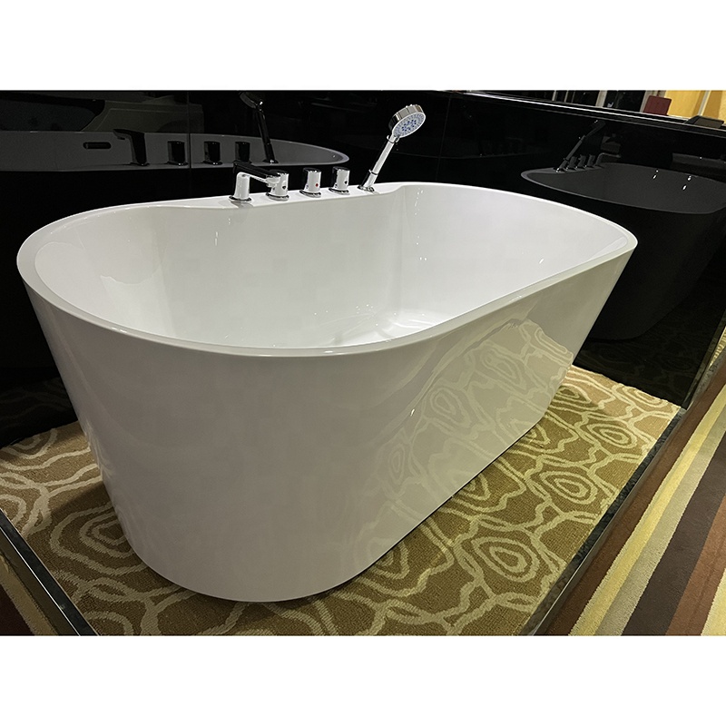 Modern Tub Bath Acrylic White Solid Surface Bathroom Soaking Freestanding Bathtub