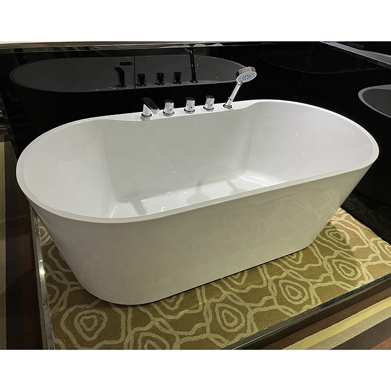 Modern Tub Bath Acrylic White Solid Surface Bathroom Soaking Freestanding Bathtub