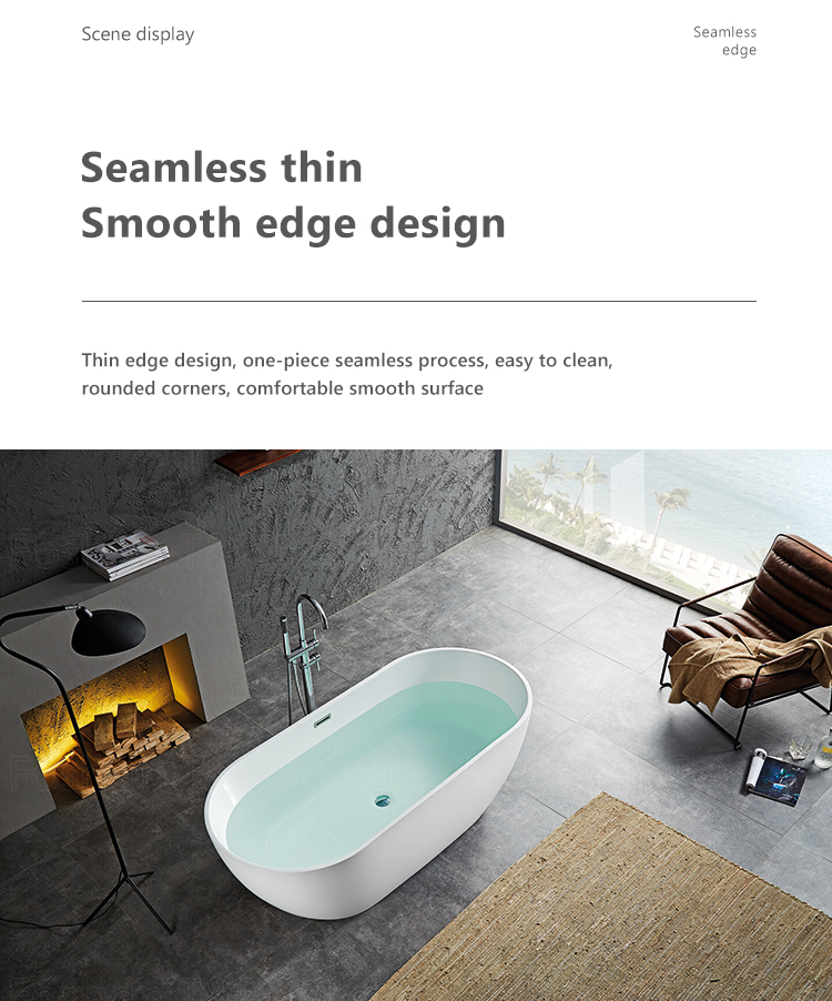 High Quality One Person Walk in Bathtub White Color Durable Acrylic Soaking Free Standing Bath Tub