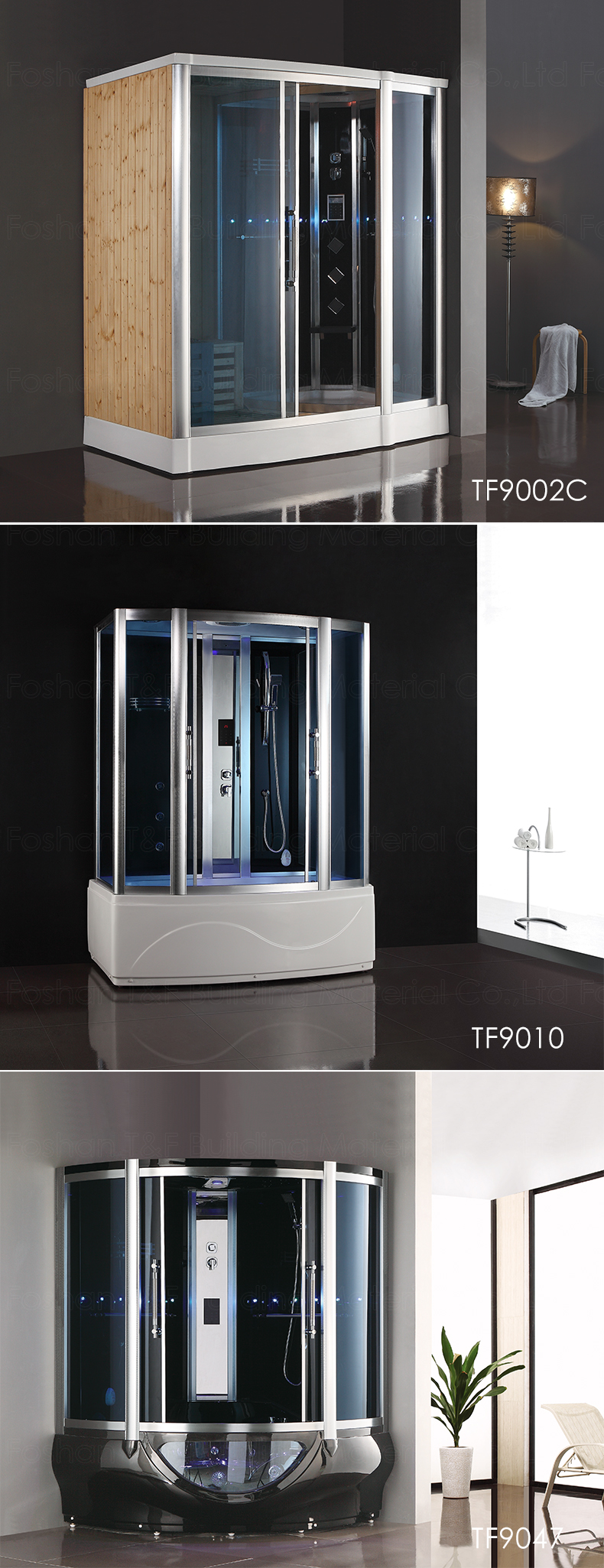 Modern Indoor Home Bathroom Whirlpool Tub Shower Cabin Enclosed Sauna Bath Shower Steam Rooms