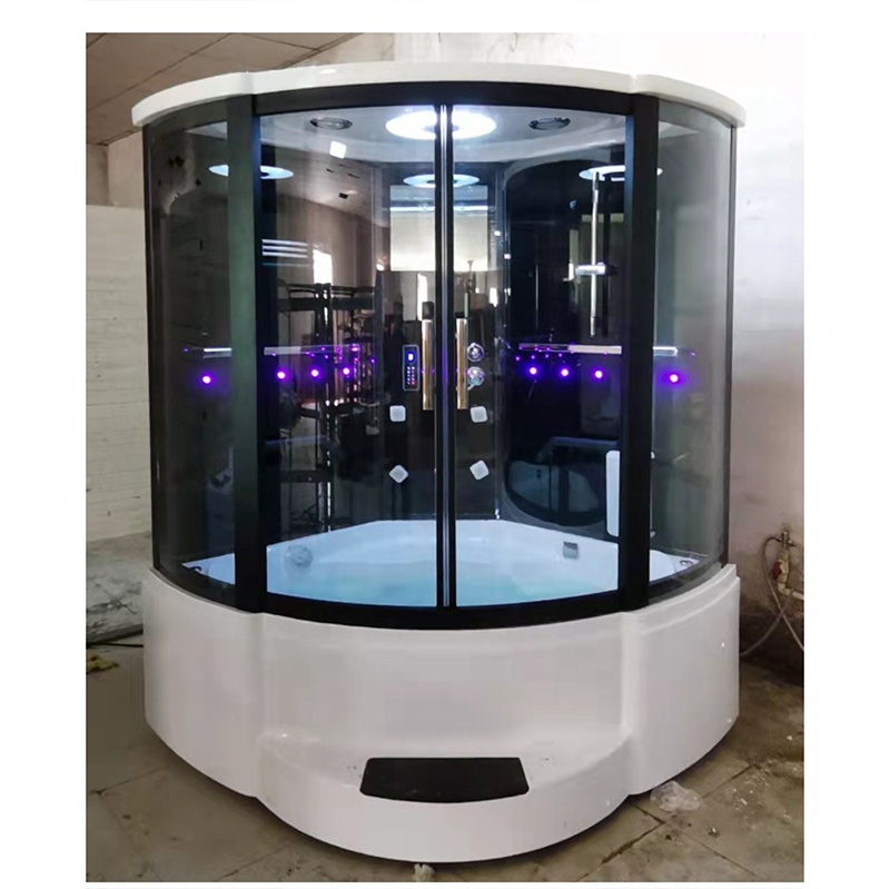 Integrated Acrylic Top Shower Steam Room Wet Sauna Combo Hydromassage Whirlpool Bath Cabin