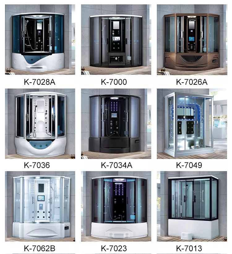 Integrated Acrylic Top Shower Steam Room Wet Sauna Combo Hydromassage Whirlpool Bath Cabin