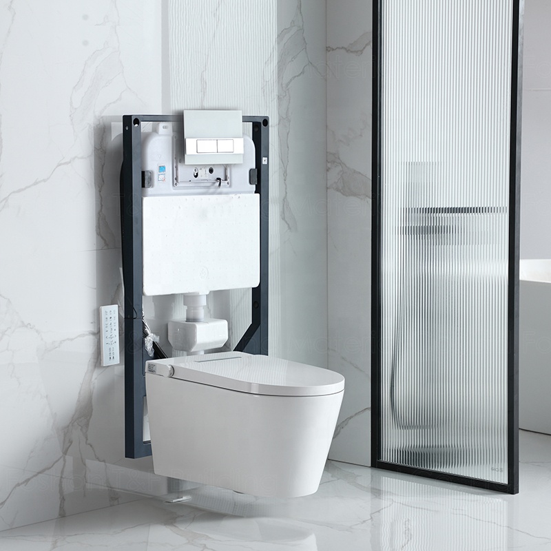 New Design ECO Toilet Bowl Set Bathroom Intelligent Ceramic Rimless Wall Hung Smart Toilet