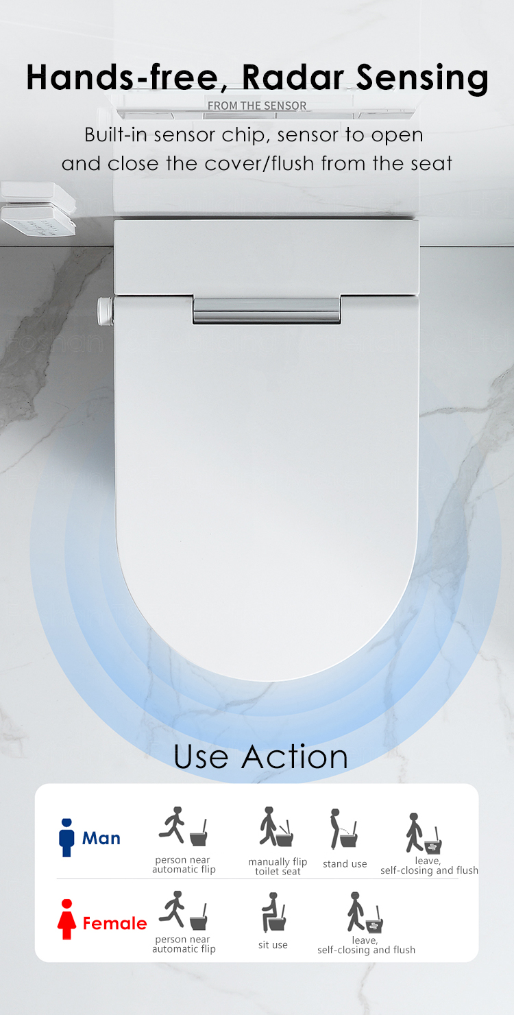 New Design ECO Toilet Bowl Set Bathroom Intelligent Ceramic Rimless Wall Hung Smart Toilet