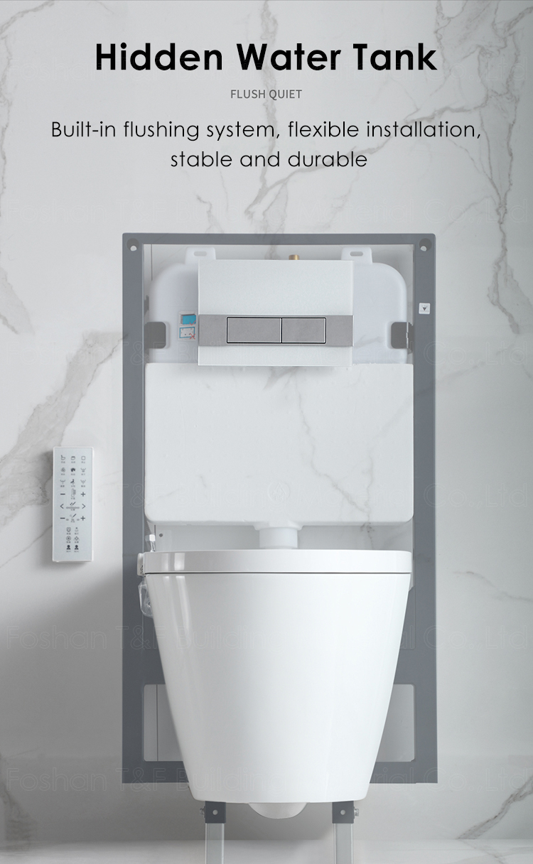 New Design ECO Toilet Bowl Set Bathroom Intelligent Ceramic Rimless Wall Hung Smart Toilet