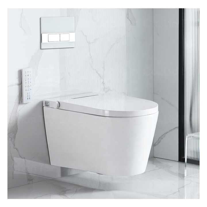 New Design ECO Toilet Bowl Set Bathroom Intelligent Ceramic Rimless Wall Hung Smart Toilet