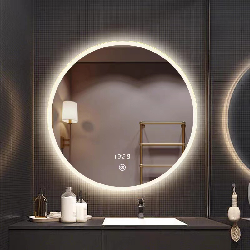 Modern Frameless Round Backlit LED Bathroom Mirror Smart Illuminated Mirror Decorative Wall Bath Mirrors
