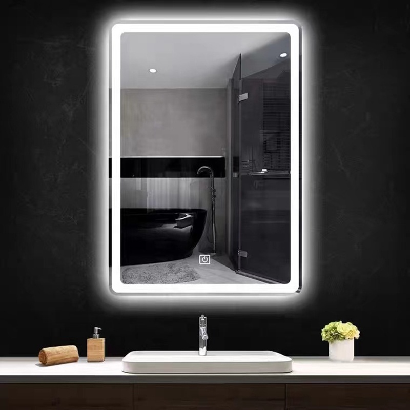 Customized Anti Fog Touch Screen Dimmer Waterproof Light Smart LED Bathroom Mirror