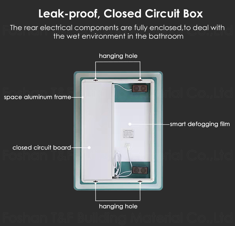 Customized Anti Fog Touch Screen Dimmer Waterproof Light Smart LED Bathroom Mirror