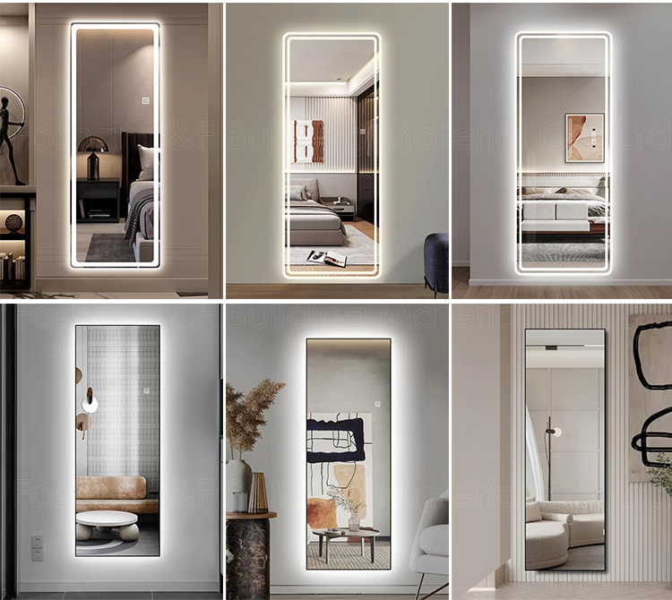 Hot Sale Hotel Luxury Glass Time Display Wall Mounted Lighted Bath Makeup Led Bathroom Smart Mirror