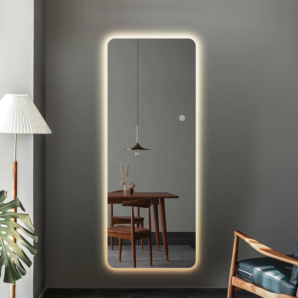 Wholesale Long Backlit Frameless Glass Dressing Bathroom Wall Mirror Illuminated Smart LED Full Length Mirror
