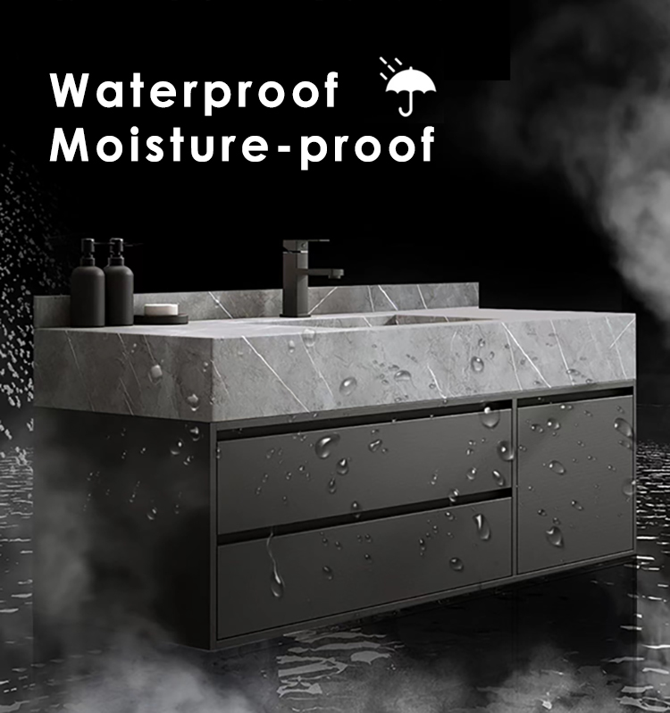 Modern Luxury Hotel Wall Mount Solid Wood Single Double Sink Floating Cabinet Bathroom Vanity