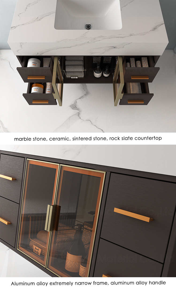 Custom Euro Style Luxury Hotel Bathroom Storage Floating Wall Hung Smart LED Mirror Cabinets