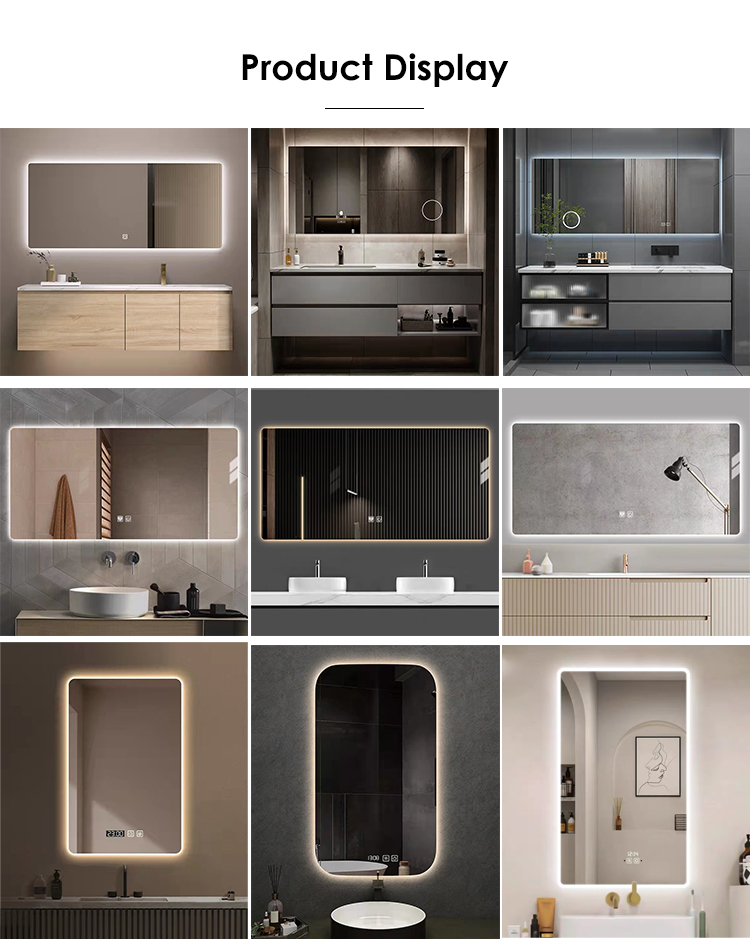 Rectangle Big Black Gold Aluminum Metal Hotel Bedroom LED Full Length Body Wall Framed Dressing Mirrors