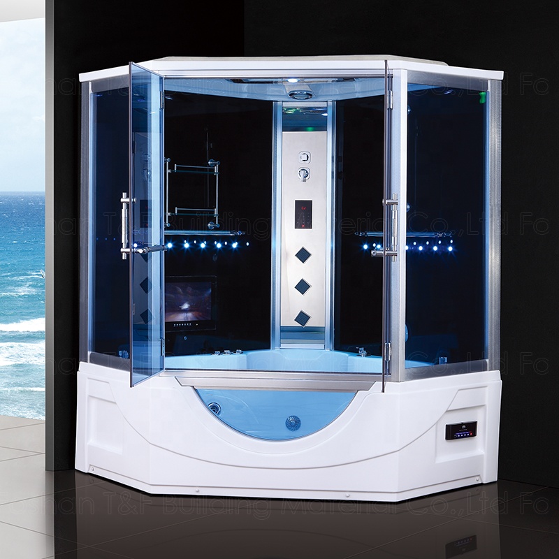 Guangdong Prefab Shower Steam Bath Cubicle Room Enclosed Nozzle Jet Steam Shower Cabinet
