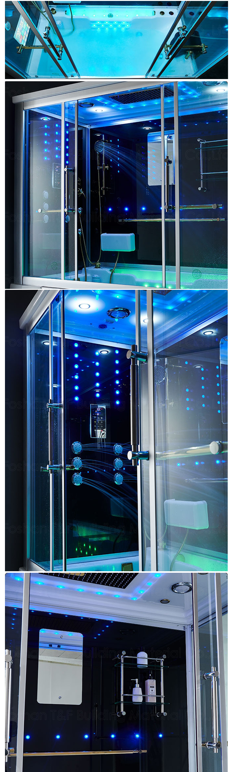 Guangdong Prefab Shower Steam Bath Cubicle Room Enclosed Nozzle Jet Steam Shower Cabinet