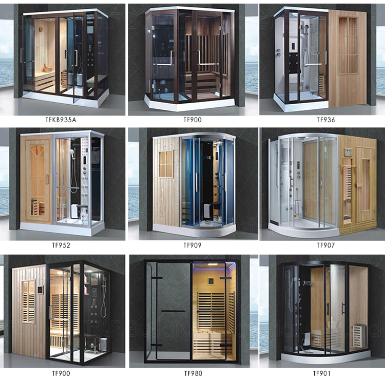 Guangdong Prefab Shower Steam Bath Cubicle Room Enclosed Nozzle Jet Steam Shower Cabinet