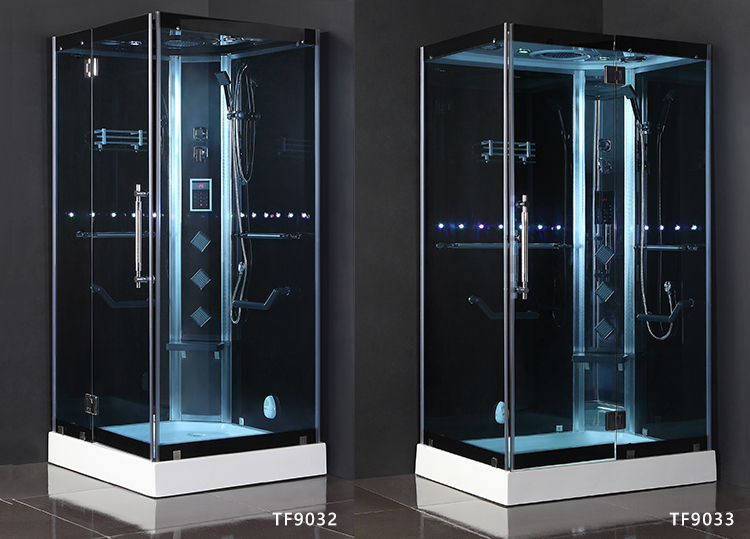 Integrated Hydro Massage Shower Cabin 2 Person Square Sauna and Steam Combined Room
