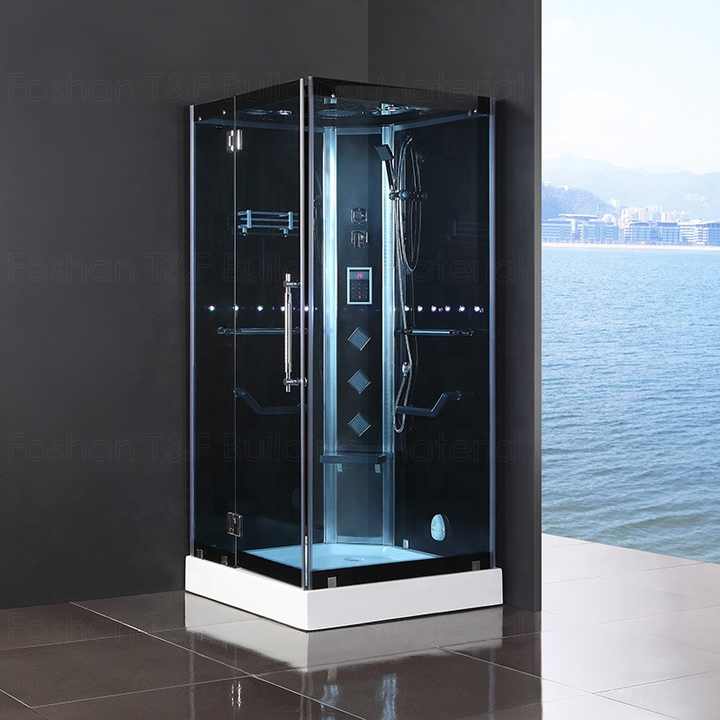 Integrated Hydro Massage Shower Cabin 2 Person Square Sauna and Steam Combined Room