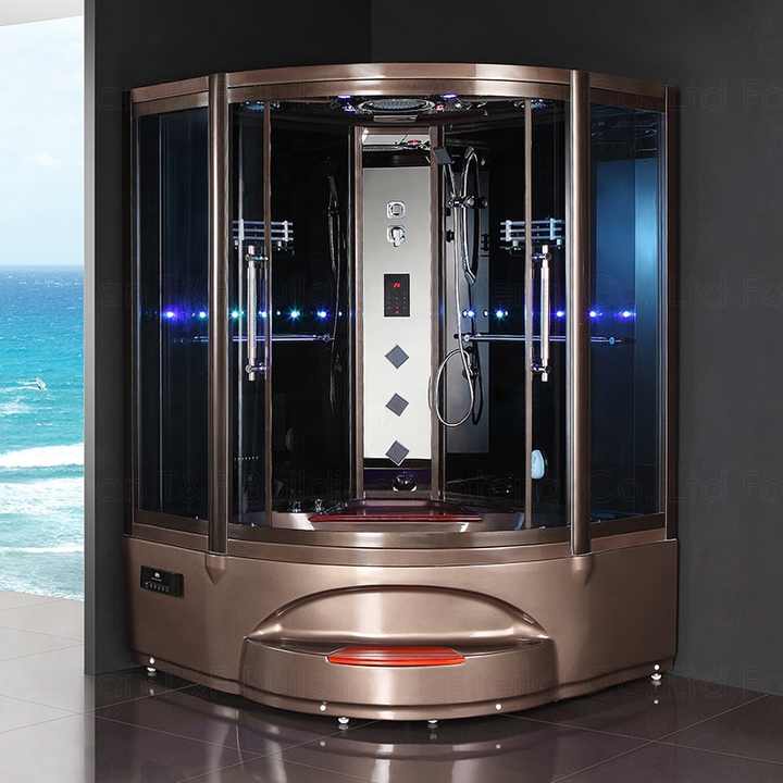 Portable Glass Sliding Door Bathroom Steam Room Shower Box Corner Sauna Steam Shower Cabin