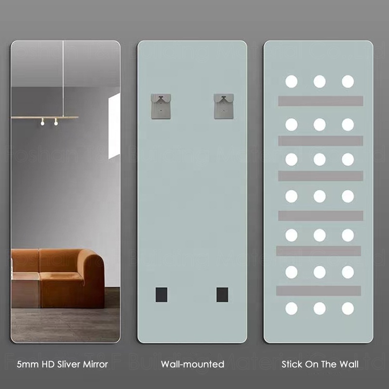 Smart Touch Switch Wall Mouted Full Length Mirror Hotel Bathroom LED Light up Full Body Mirror