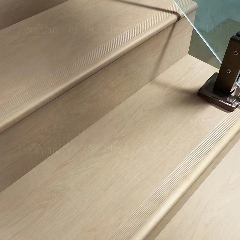 1200x300x170 Glazed Polish Outdoor Ceramic Floor Stair Tile a Grade Quality Wooden Look Stair Tile