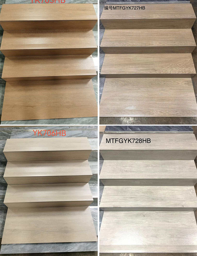 Interior Decorative Non-slip Stair Tiles Treads Design Ceramic Matte Glazed Porcelain Floor Stair Tiles