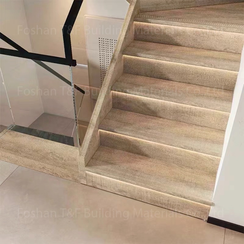 120x30cm Marble Look Stair Tiles Interior Finish Anti Slip Ceramic Stepping Stairs Tiles
